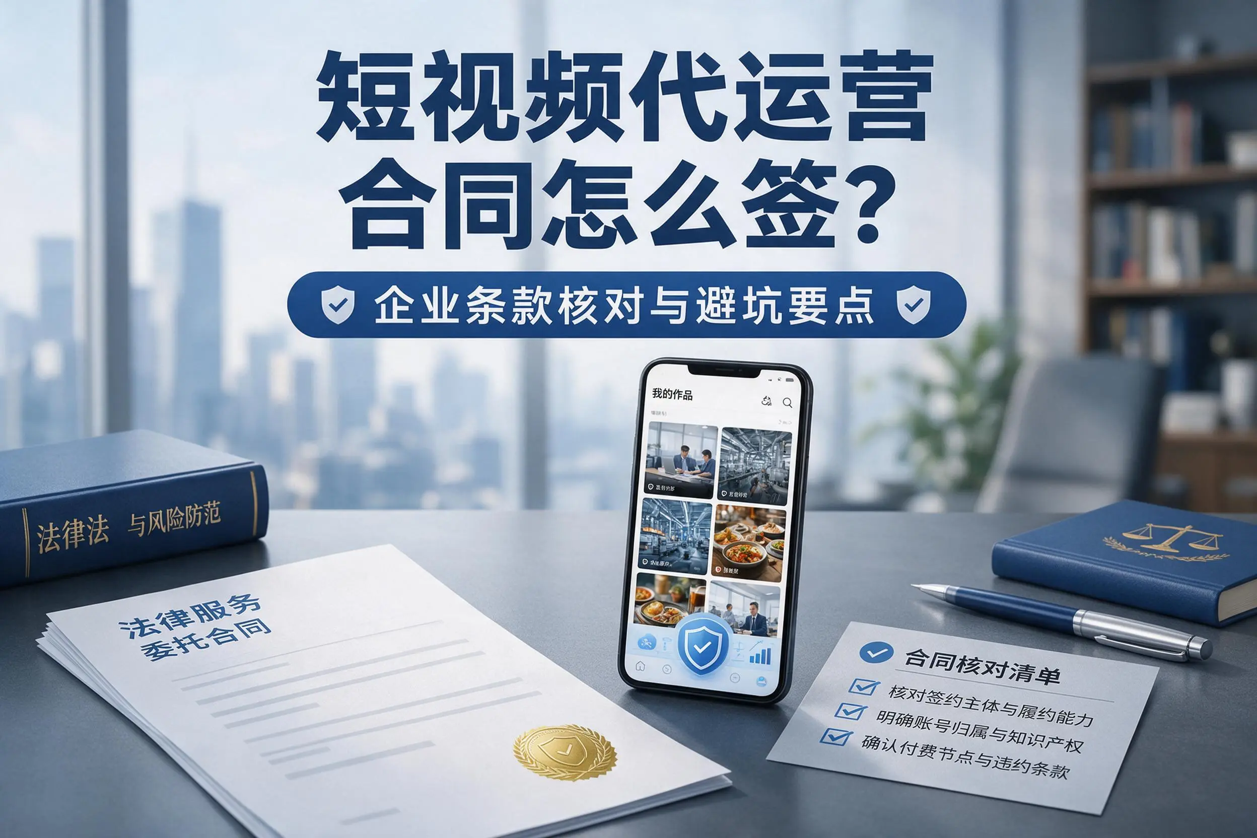 短视频代运营合同怎么签？昌江企业条款核对与避坑要点