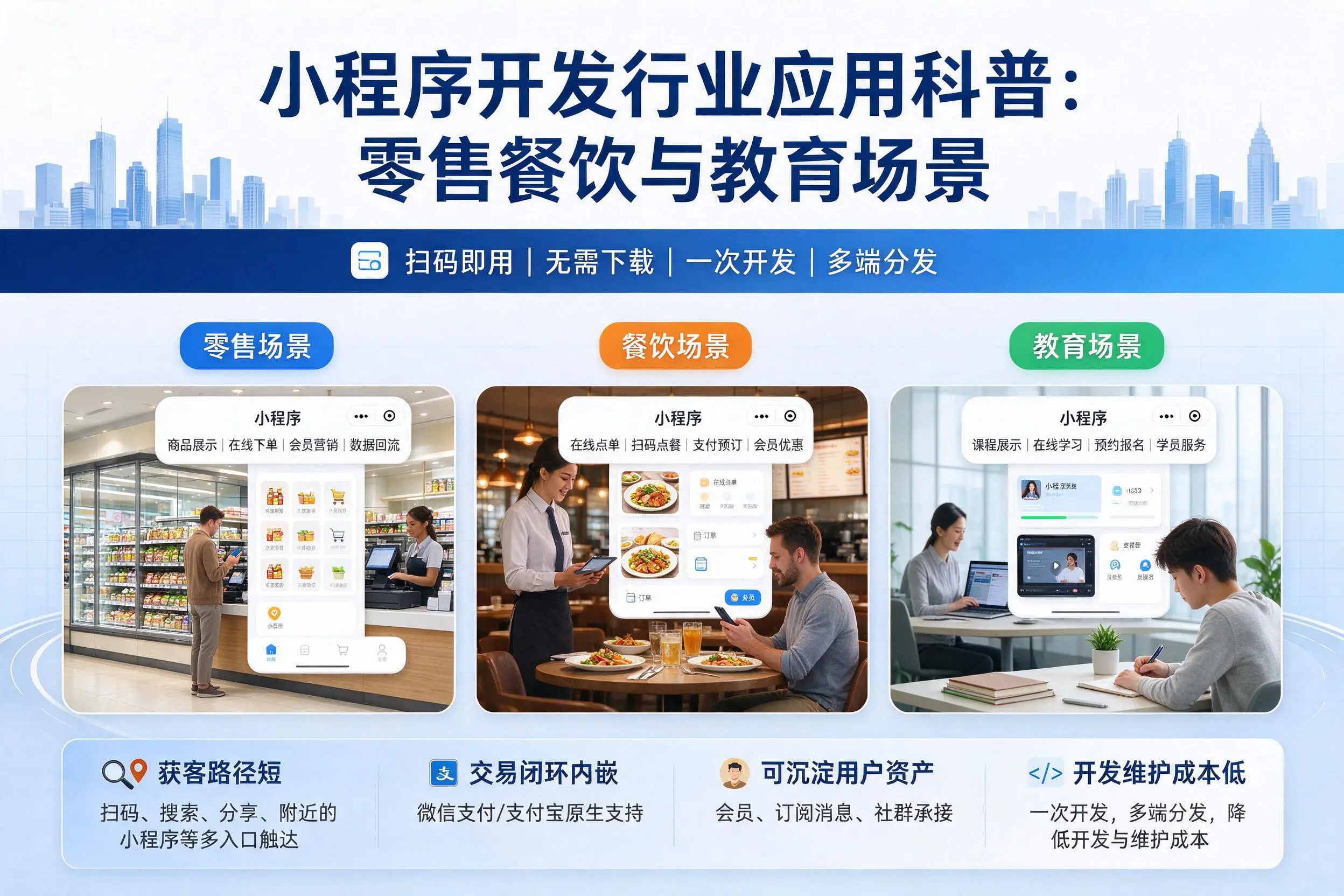 昌江小程序开发行业应用科普：零售餐饮与教育场景