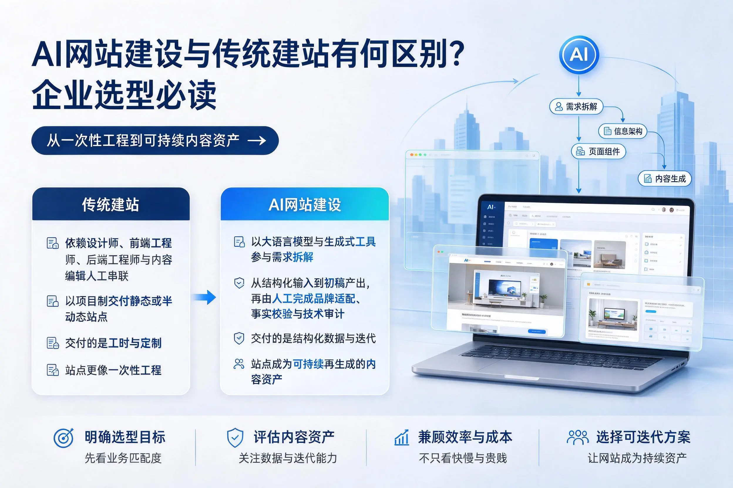 AI网站建设与传统建站有何区别？昌江企业选型必读