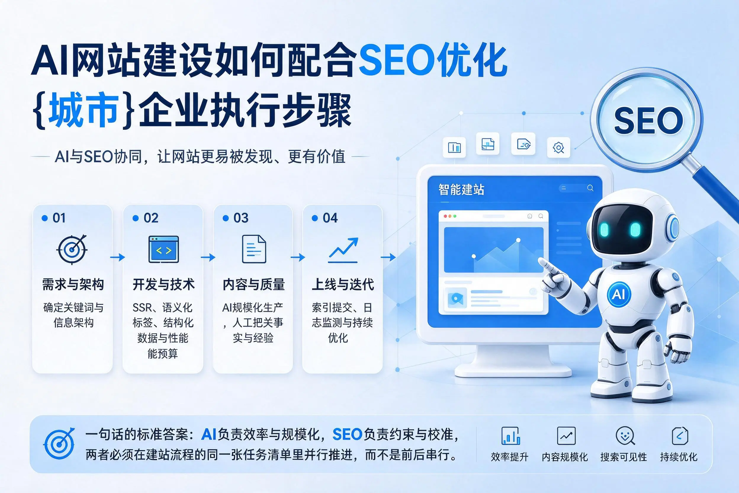 AI网站建设如何配合SEO优化，昌江企业执行步骤
