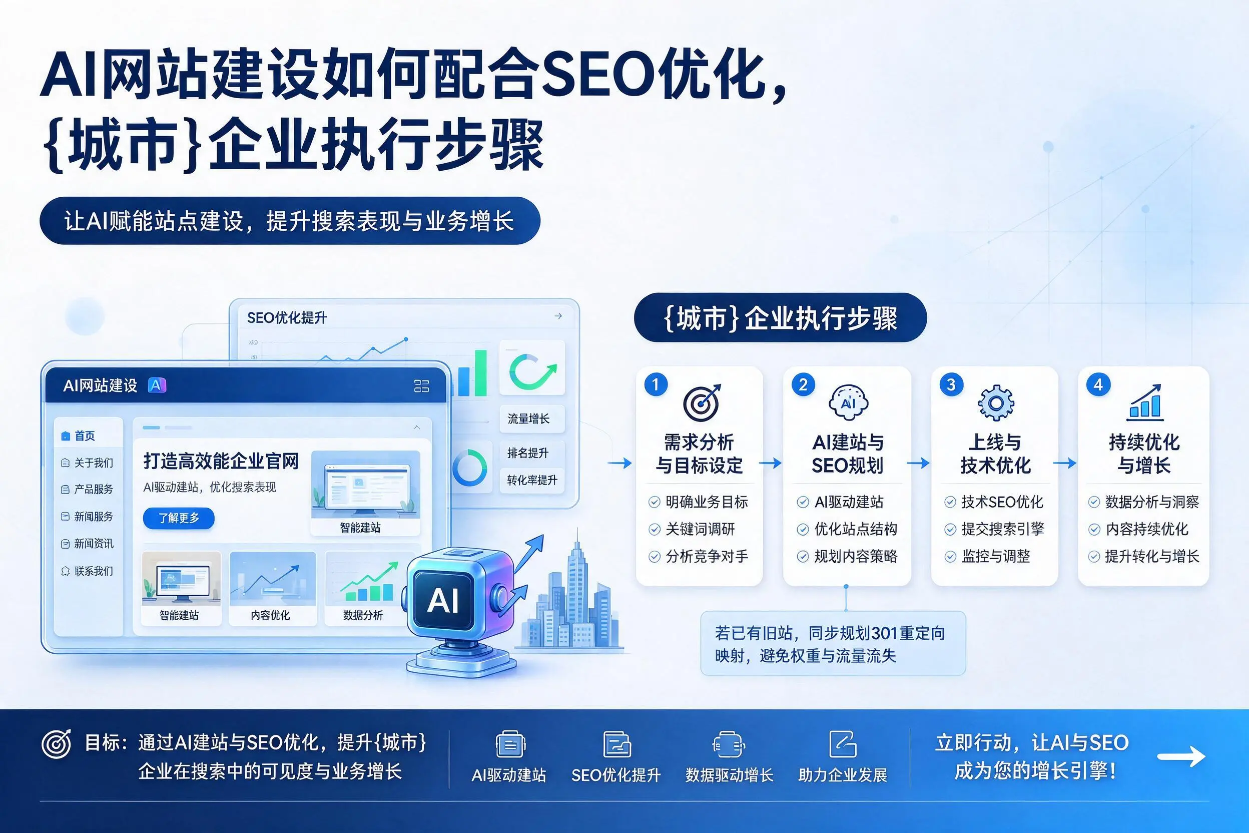 AI网站建设如何配合SEO优化，昌江企业执行步骤
