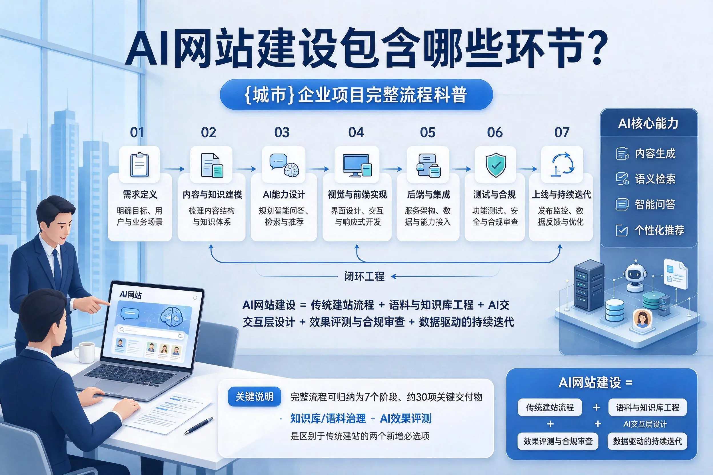 AI网站建设包含哪些环节？昌江企业项目完整流程科普