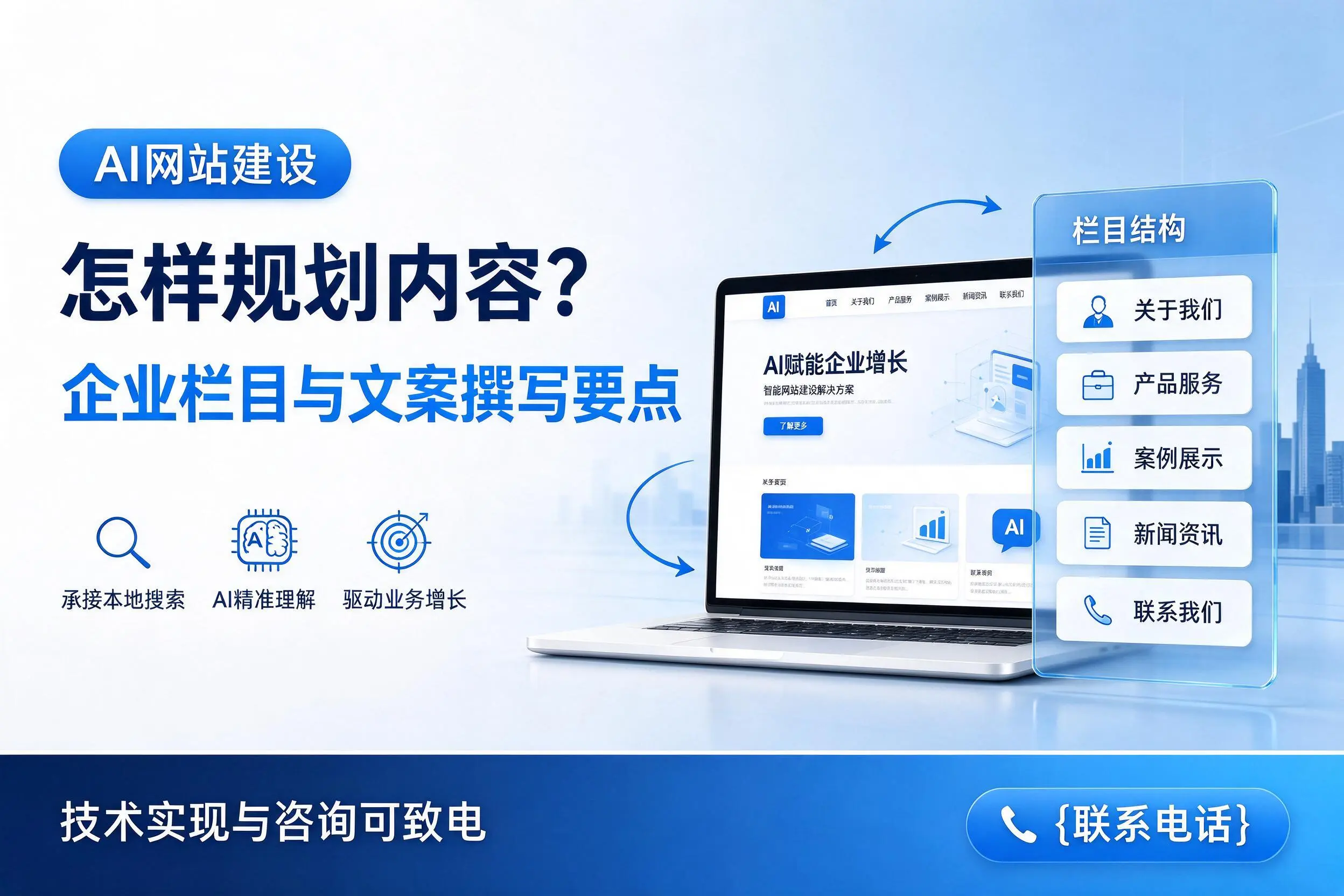 AI网站建设怎样规划内容?昌江企业栏目与文案撰写要点