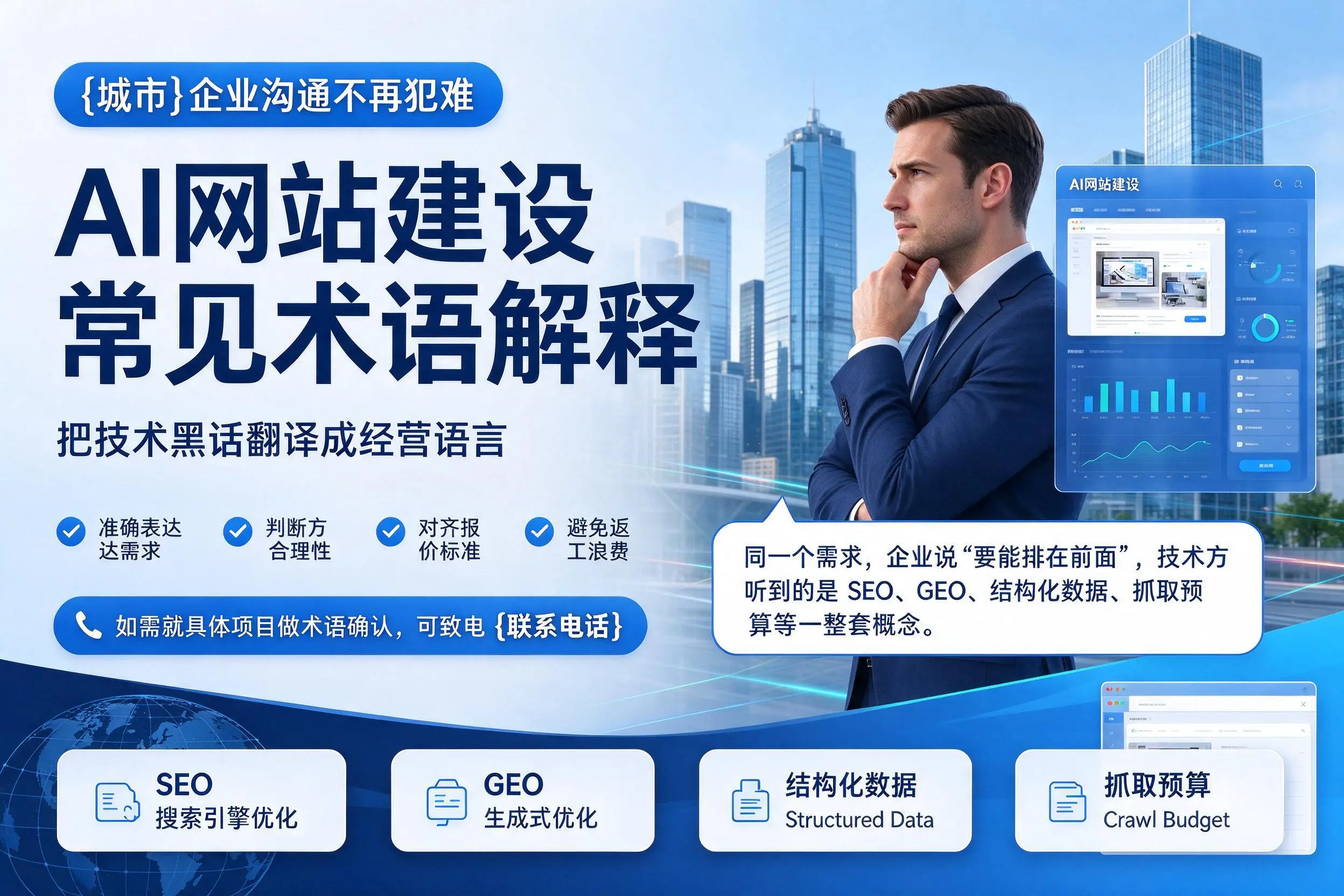 AI网站建设常见术语解释,昌江企业沟通不再犯难