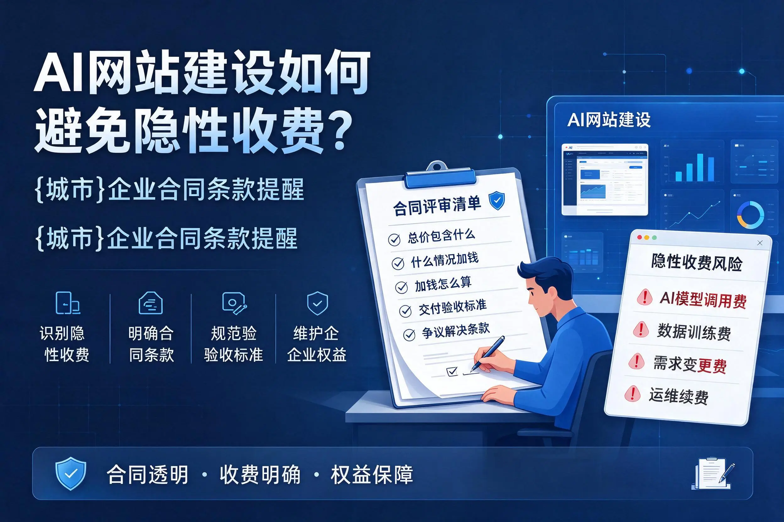 AI网站建设如何避免隐性收费？昌江企业合同条款提醒